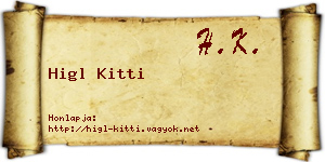 Higl Kitti névjegykártya